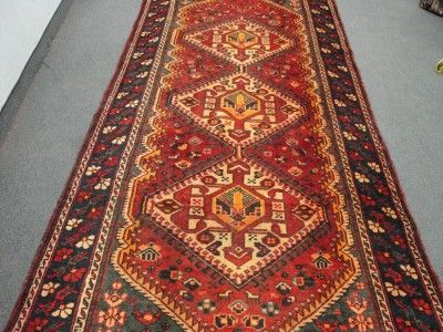 ANTIQUE PERSIAN BORUJERD TRIBAL BIRD OLD RUG 410 x 10  