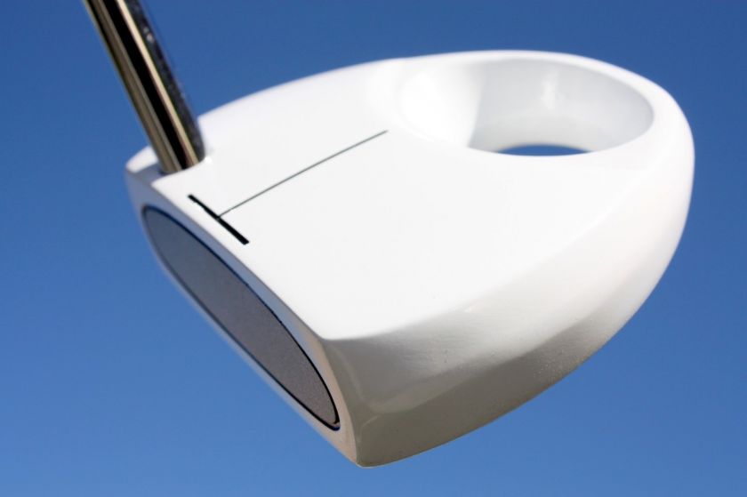   SENIORS LEFT HANDED WHITE TURBO POWER SPIRIT MALLET GOLF PUTTER  