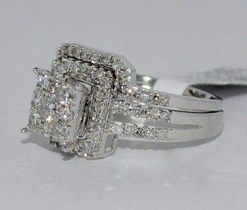 eatiful wedding set with Square shaped center top wiht illusion set 