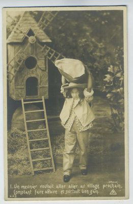 Windmill Miller Child 1900 Photo postcard lot SET of 10  