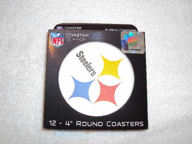 NFL Team Logo 12 Count Pack Pulp Board 4 Round Coaster Set Brand NEW 