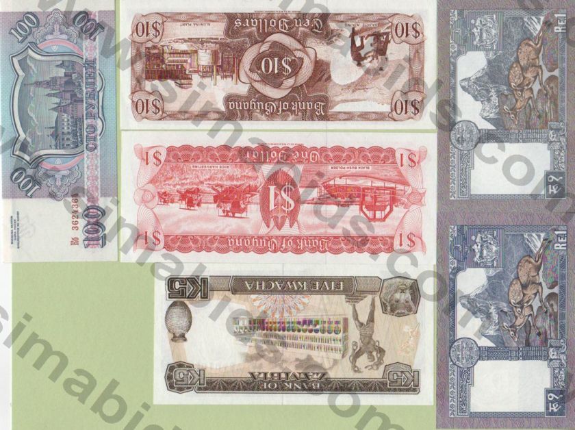 Collection Lot of 31 Paper Money World Currency Banknotes  