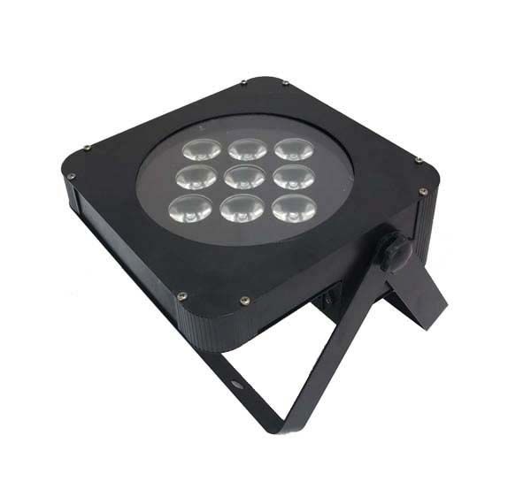   Flat 9x3 watt TRI LED 3W 3in1 RGB DJ Par 64 Stage DMX Light Piggy back