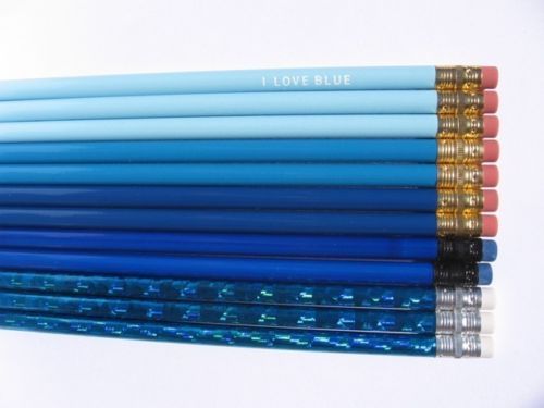 dzn Shades of Blue Personalized Pencils  