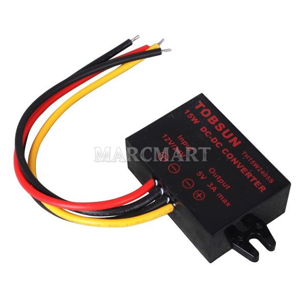 DC DC Power Converter reducer 12V/24V Step down to 5V 3A 15W f Car 