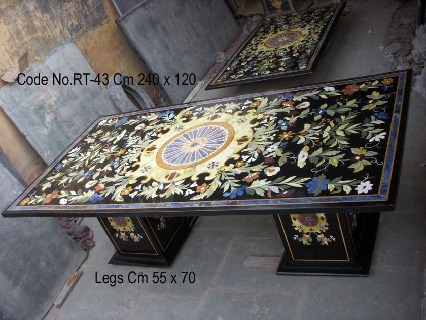 BEST INLAID PRECIOUS STONE DINING ROOM TABLE  