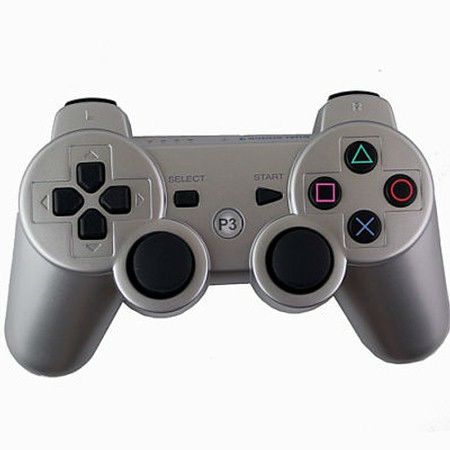 PS3 PlayStation 3 Wireless Controller Sliver Dual Shock Bluetooth 