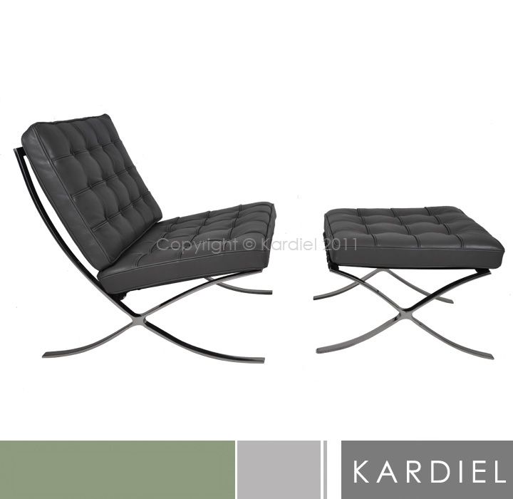 BARCELONA CHAIR & OTTOMAN retro funky accent furniture bauhaus eames 