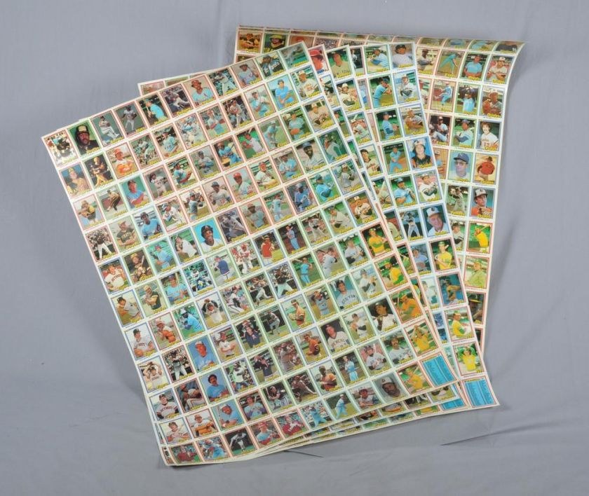 81 Donruss Baseball   COMPLETE SET   5 Uncut Sheets  