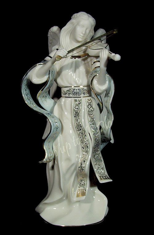 Lenox China 8 Baroque ANGEL with VIOLA Matte & Gloss Finish Figurine 