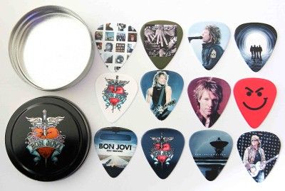 BON JOVI Tin of 12 Full Colour Guitar Picks Plectrums  