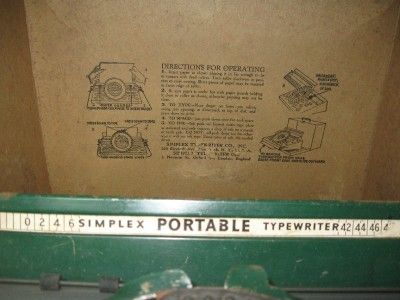 ANTIQUE SIMPLEX TIN CHILDS TYPEWRITER W/BOX LONDON+NY  