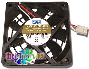 AVC 70mm x 15mm 2 Ball Bearing Hi Speed CPU Fan NEW  