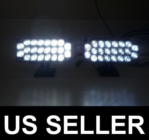 44LED Car Truck Boat Warning 2mode Strobe Lights White  