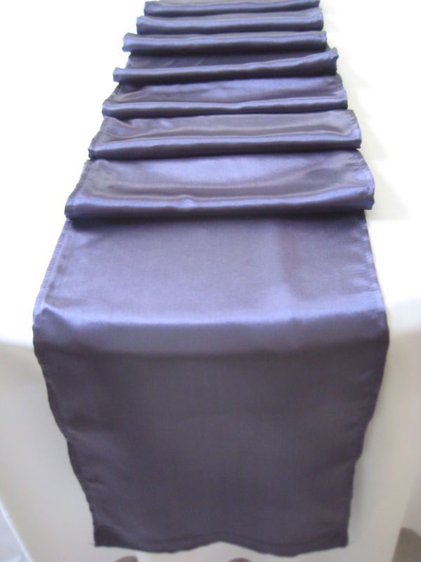 10 EGGPLANT SATIN WEDDING TABLE RUNNERS TABLERUNNER  