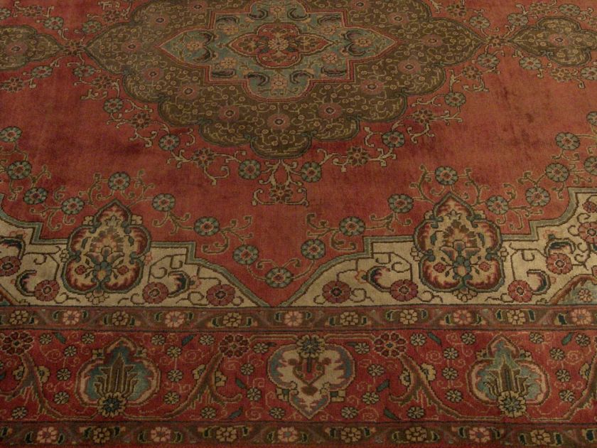 2x13 Handmade Antique Persian Tabriz Serapi Wool Rug  