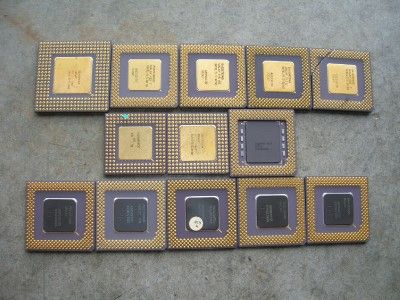   Computer Scrap Ceramic CPU Processors Pentium Pro   486 NR 1 lbs