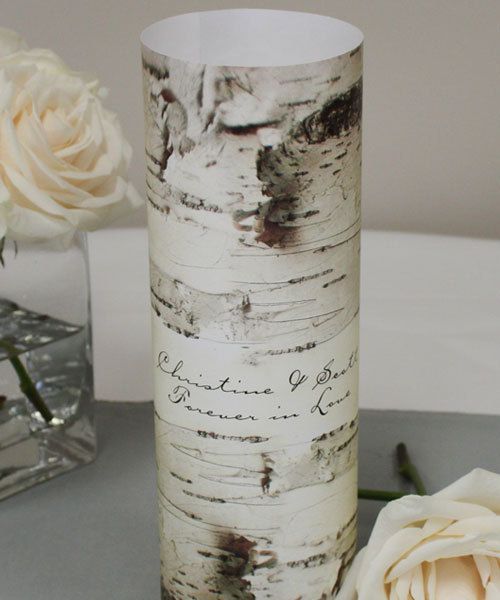   DECORATION 4pk PERSONALIZED VELLUM LUMINARY WRAPS w/ STICKER FOR VASE