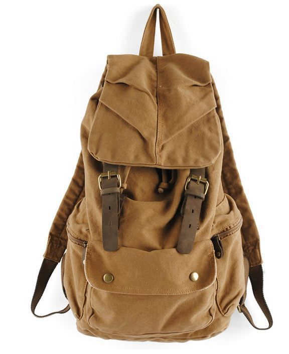 Vintage Style Men’s/women’s Canvas Backpack Rucksack Traveling Bag 