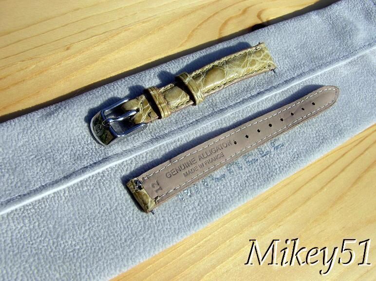 NEW AUTHENTIC MICHELE 12MM CARMEL ALLIGATOR WATCH BAND  