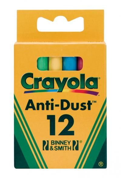 CRAYOLA === 12 Anti Dust Coloured Chalk === NEW  